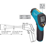 Hazet 1991-1 thermomètre portatif Noir °C -50 - 550 °C Écran integré Noir/Bleu, 281 g, Noir, °C, -50 - 550 °C, LCD