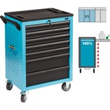Hazet Assistent 178N-7 Acier Noir, Bleu, Chariot à outils bleu/Noir, 7 étagères, Acier, Noir, Bleu, 20 kg, 4 roue(s), 498 mm