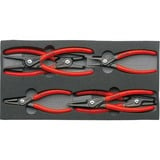 KNIPEX Jeu de pinces pour circlips 00 20 01 V02, Set de pinces 6 pinces de précision pour circlips sur plateau en mousse