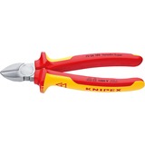 KNIPEX Pince coupante de côté 70 06 180, Tenailles de cran Jaune, isolées par gaines bi-matière, certifiées VDE