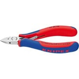 KNIPEX Pince coupante de côté pour l’électronique 77 42 115, Pinces électroniques Rouge/Bleu, polissage miroir, avec gaines bi-matière