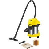 Kärcher Aspirateur à eau/humidité MV 3 Premium, Aspirateur sec/humide Jaune/Noir, 1400 W, Aspirateur sans sac, Sec&humide, 17 L, Acier inoxydable, Jaune