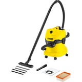 Kärcher Aspirateur multifonction WD 4, Aspirateur sec/humide Jaune/Noir, 1600 W, Aspirateur sans sac, Sec&humide, 20 L, Noir, Jaune
