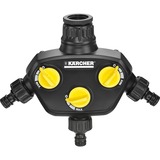 Kärcher Prise Robinet 3 sorties, Raccord de robinet Noir/Jaune, Raccord de tuyau, Système d'aspersion, Plastique, Noir, Jaune, Mâle/Femelle, 76,2 / 4 mm (3 / 4")
