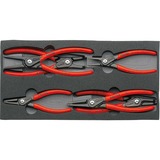 Knipex Jeu de pinces pour circlips 00 20 01 V02, Set de pinces 6 pinces de précision pour circlips sur plateau en mousse