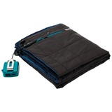 Makita DCB200A couverture et coussin chauffant Couverture chauffante Noir Polyester, Couvertures chauffantes Noir/Bleu, 700 mm, 1400 mm, 581 g, Polyester, Lavage en machine, 1,36 kg