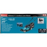 Makita DLM432PT2 tondeuse à gazon Tondeuse à gazon poussée Batterie Vert Bleu/Noir, Tondeuse à gazon poussée, 575 m², 43 cm, 2 cm, 7,5 cm, Lames rotatives