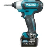 Makita TD110DSMJ clé pneumatique 1/4" 2600 tr/min 110 N·m Noir, Turquoise 10,8 V, Visseuse à choc Bleu/Noir, Douille à choc, Noir, Turquoise, 1/4", 2600 tr/min, 110 N·m, 3 m/s²