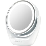 Medisana CM 835 miroir de maquillage Autonome Rond Chrome, Miroir de produit de beauté Blanc, 12 lampe(s), LED, Batterie/Pile, AAA, 1,5 V, 169 mm