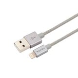 Nevox 1528 câble Lightning 1 m Argent Argent/gris, 1 m, Lightning, USB A, Argent, Droit, Droit