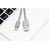 Nevox 1528 câble Lightning 1 m Argent Argent/gris, 1 m, Lightning, USB A, Argent, Droit, Droit