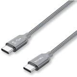 Nevox 1653 câble USB 1 m USB 2.0 USB C Gris, Argent Gris, 1 m, USB C, USB C, USB 2.0, 480 Mbit/s, Gris, Argent