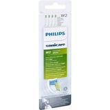 Philips W2 Optimal White HX6064/10 Lot de 4 + blanc + têtes de brosse soniques, Tête brosse à dent électrique Blanc, 4 pièce(s), Blanc, Moyen, Série 2 plaque defense Série 2 plaque defense Série 3 gum health DiamondClean DiamondClean..., Normal, Clipsable