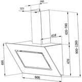 Respekta CH 99040-60 S, Hotte aspirante Noir/en acier inoxydable