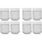 Rommelsbacher JG8 pot Rond Transparent, Blanc, Verre Transparent/Blanc, 65 mm, 65 mm, 90 mm, 1,1 kg, 8 pièce(s)