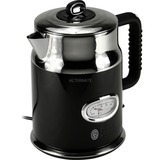 Russell Hobbs Retro Ribbon bouilloire 1,7 L 2400 W Noir, Argent Noir/en acier inoxydable, 1,7 L, 2400 W, Noir, Argent, Acier inoxydable, Indicateur de niveau d'eau, Sans fil