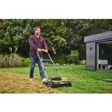 Ryobi RY18SFX35A-0 Tondeuse à gazon poussée Batterie Noir, Vert, Scarificateur Vert/Noir, Tondeuse à gazon poussée, 35 cm, 55 L, 4 roue(s), Sans brosse, 1,5 m/s²