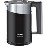 Siemens TW86103P bouilloire 1,5 L 2400 W Noir, Acier inoxydable Noir, 1,5 L, 2400 W, Noir, Acier inoxydable, Plastique, Acier inoxydable, Indicateur de niveau d'eau, Arrêt de sécurité en cas de surchauffe