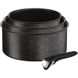 Tefal Ingenio Authentic L6719012 lot de casseroles 3 pièce(s), Ensemble de pot Noir/Argent, Noir, Aluminium, Titane, Amovible, Vitrocéramique, Gaz, Halogène, Induction, 1,5 L