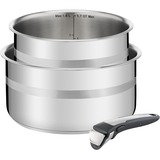 Tefal Jamie Oliver Ingenio lot de casseroles 3 pièce(s), Ensemble de pot Acier inoxydable, Acier inoxydable, Acier inoxydable, Titanium Excellence, Noir, Acier inoxydable, 250 °C, Thermo-Spot