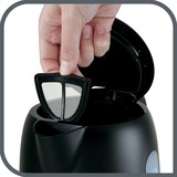 Tefal KO3308 bouilloire 1,7 L 2400 W Noir Acier inoxydable/Noir, 1,7 L, 2400 W, Noir, Indicateur de niveau d'eau, Sans fil, Filtrage