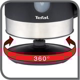 Tefal KO3308 bouilloire 1,7 L 2400 W Noir Acier inoxydable/Noir, 1,7 L, 2400 W, Noir, Indicateur de niveau d'eau, Sans fil, Filtrage