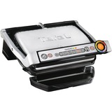 Tefal OptiGrill+ Grils de contact, Grill à contact Argent/Noir, Argent, Rectangulaire, Senseur, Grille, 600 cm², 300 x 200 mm