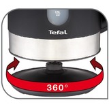 Tefal Snow KO3308 bouilloire 1,7 L 2400 W Noir Acier inoxydable/Noir, 1,7 L, 2400 W, Noir, Indicateur de niveau d'eau, Sans fil, Filtrage