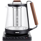 Unold 18570 bouilloire 1,5 L 2200 W Noir, Marron Noir/bois, 1,5 L, 2200 W, Noir, Marron, Verre, Plastique, Thermostat réglable, Indicateur de niveau d'eau