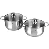 WMF 0730086040 lot de casseroles, Ensemble de pot Acier inoxydable, Acier inoxydable, Acier inoxydable, Acier inoxydable, Acier inoxydable, Verre, 250 °C