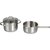 WMF 4000530650139 lot de casseroles 4 pièce(s), Ensemble de pot Acier inoxydable, Acier inoxydable, Acier inoxydable, Acier inoxydable, Verre, 250 °C, Vitrocéramique, Gaz, Induction