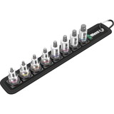 Wera Ceinture B 2 Jeu de douilles à six pans Zyklop, 3/8", 8 pièces, Clés mixtes à cliquet Noir/Argent, avec fonction de maintien