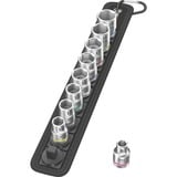 Wera Ceinture B 4 Jeu de douilles Zyklop, Clés mixtes à cliquet Noir/Argent, 9 pièces, avec 3/8" drive