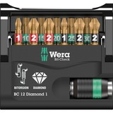 Wera Ensemble d'embouts Bit-Check 12 Diamond 1, Set d'embouts de vissage Support et Embouts