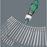 Wera Kraftform Compacte 60 RA (avec cliquer), Set d'embouts de vissage Noir/Vert, Tournevis porte embouts et embouts