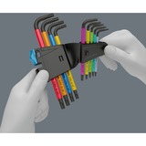 Wera Multicolour Clés mâles coudées TORX® HF avec fonction de retenue, Tournevis TORX T8 à T40