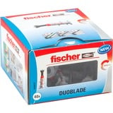 fischer DUOBLADE 40 pièce(s) Kit de fiches murales et vis 4,4 cm, Cheville Gris clair/Rouge, Kit de fiches murales et vis, Béton, Plastique, Gris, Cruciforme, PZ2