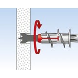 fischer DUOBLADE 40 pièce(s) Kit de fiches murales et vis 4,4 cm, Cheville Gris clair/Rouge, Kit de fiches murales et vis, Béton, Plastique, Gris, Cruciforme, PZ2