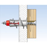 fischer DUOBLADE 40 pièce(s) Kit de fiches murales et vis 4,4 cm, Cheville Gris clair/Rouge, Kit de fiches murales et vis, Béton, Plastique, Gris, Cruciforme, PZ2