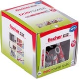 fischer DUOPOWER 10 x 80 25 pièce(s) 8 cm, Cheville Gris clair/Rouge, Brique, Béton, Ciment mousse, Plaque de fibre Gypsum, Maçonnerie, Plaque de plâtre, Nylon, 1 cm, 8 cm, 9 cm, 25 pièce(s)