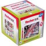 fischer DUOPOWER 8 x 65 Ancre d'expansion 6,5 cm, Cheville Gris clair/Rouge, Ancre d'expansion, Béton, Métal, Gris, 6,5 cm, 8 mm