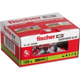 fischer DUOPOWER cheville en bois 100 pièce(s) Rond Gris clair/Rouge, Rond, 6 mm, 4 cm, 100 pièce(s)