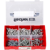 fischer FIXtainer 175 pièce(s) Kit de vissage, Cheville Gris clair, Kit de vissage, Noir, Gris, Rouge, Argent, 175 pièce(s)