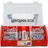 fischer FIXtainer 306 150 pièce(s) Kit de fiches murales et vis, Cheville Gris clair/Rouge, Kit de fiches murales et vis, Béton, Gris, 150 pièce(s), Boîte