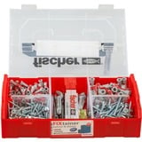 fischer FIXtainer 306 150 pièce(s) Kit de fiches murales et vis, Cheville Gris clair/Rouge, Kit de fiches murales et vis, Béton, Gris, 150 pièce(s), Boîte