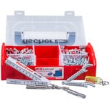 fischer FIXtainer 306 150 pièce(s) Kit de fiches murales et vis, Cheville Gris clair/Rouge, Kit de fiches murales et vis, Béton, Gris, 150 pièce(s), Boîte