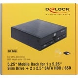 DeLOCK 47230 boîtier de lecteur de disque optique 13,3 cm (5.25") SATA III Noir, Cadre de montage Noir, 13,3 cm (5.25"), SATA III, Noir, Aluminium, 146,2 mm, 149,7 mm