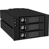 ICY BOX IB-553SSK 2x 5,25" Plateau de stockage de disques Noir, Cadrage Noir, 2x 5,25", Plateau de stockage de disques, 2.5", SATA II, SATA III, Série Attachée SCSI (SAS), Noir, Aluminium