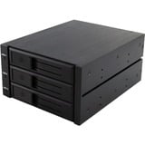ICY BOX IB-563SSK 2x 5,25" Plateau de stockage de disques Noir, Cadre de montage Noir, 2x 5,25", Plateau de stockage de disques, 2.5", SATA, SATA II, SATA III, Noir, Aluminium