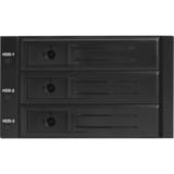 ICY BOX IB-563SSK 2x 5,25" Plateau de stockage de disques Noir, Cadre de montage Noir, 2x 5,25", Plateau de stockage de disques, 2.5", SATA, SATA II, SATA III, Noir, Aluminium